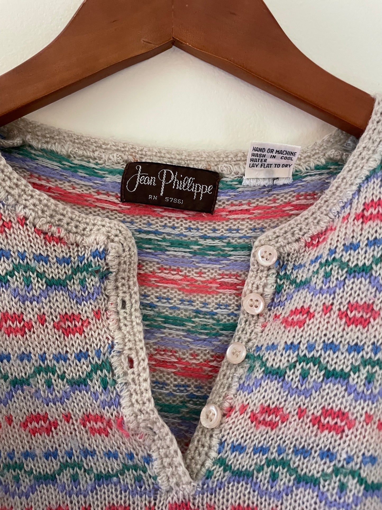 Vintage Fair Isle Henley Sweater