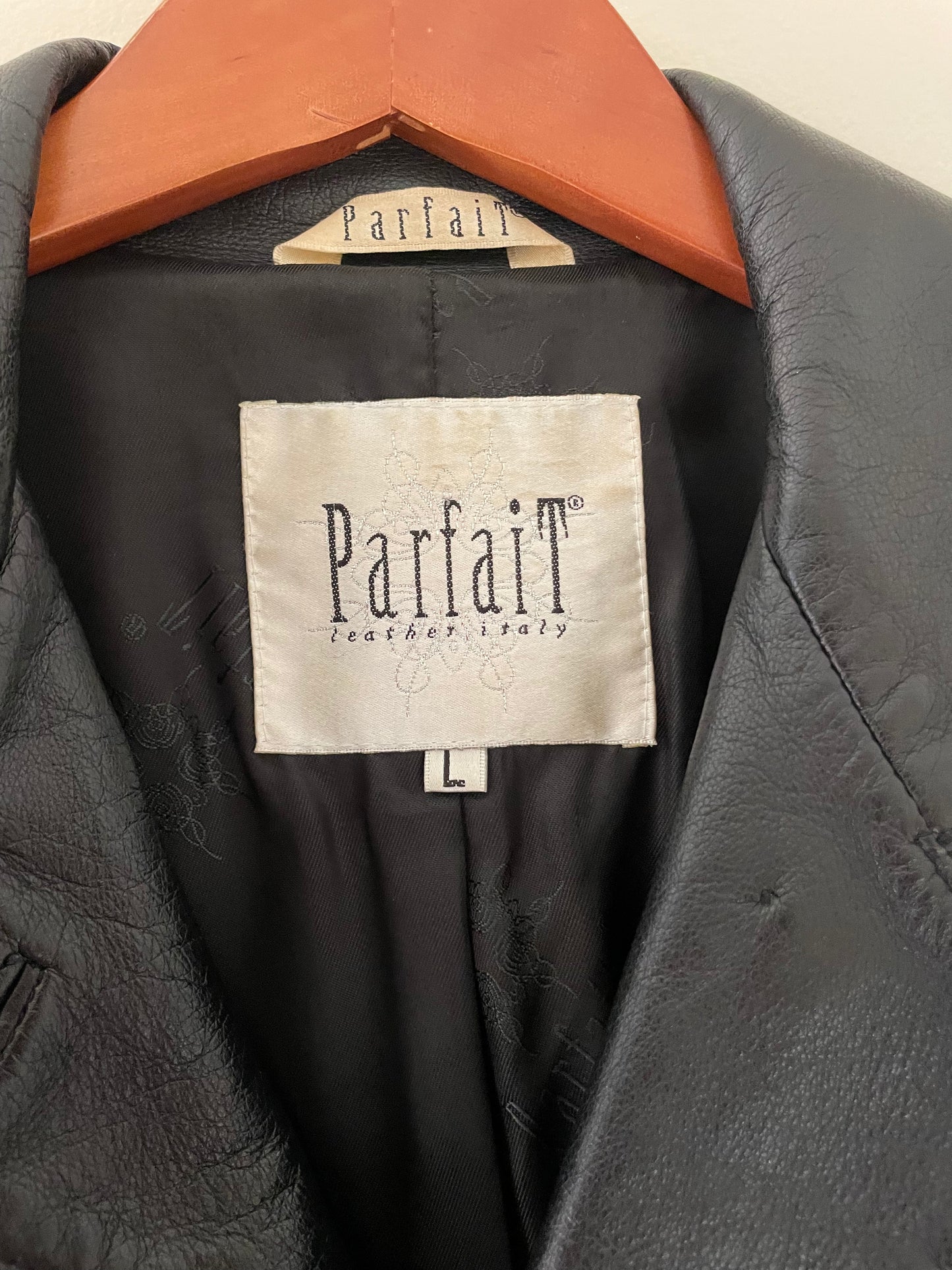 Vintage Black Leather Trench