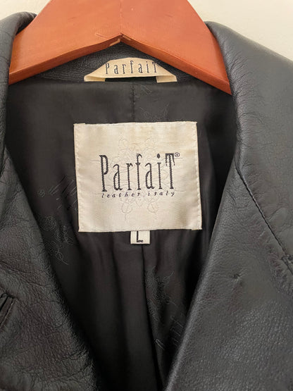 Vintage Black Leather Trench