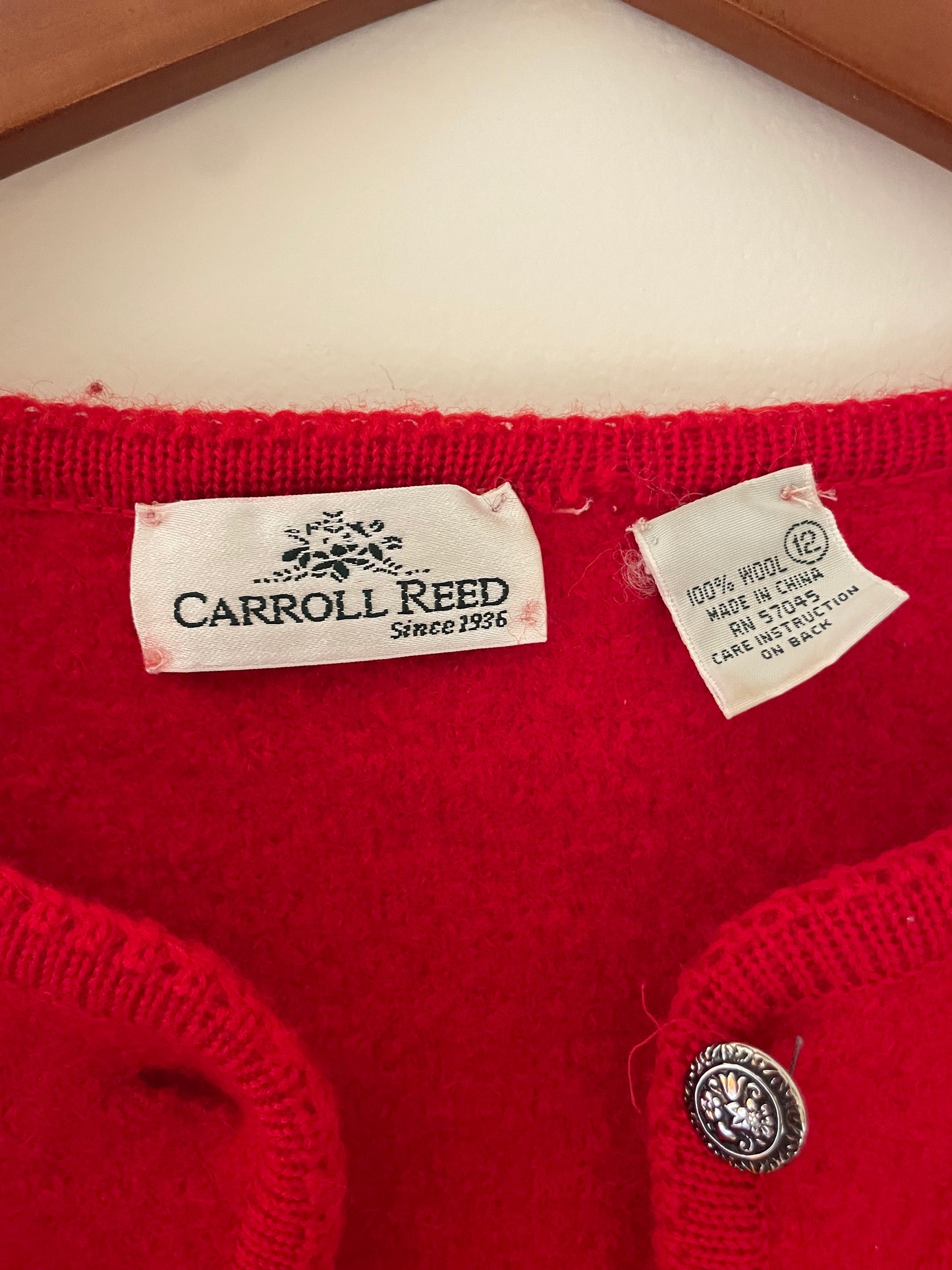 Vintage Carroll Reed Wool Cardigan