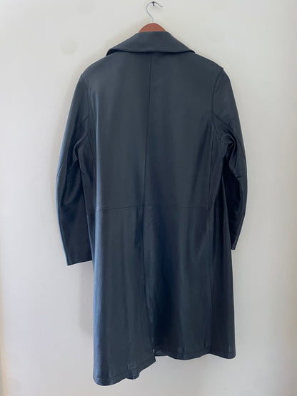 Vintage Black Leather Trench