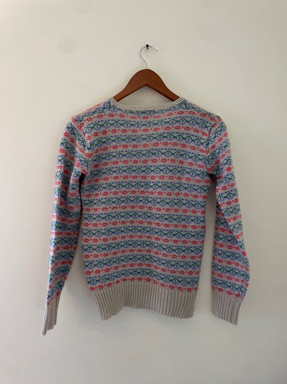 Vintage Fair Isle Henley Sweater