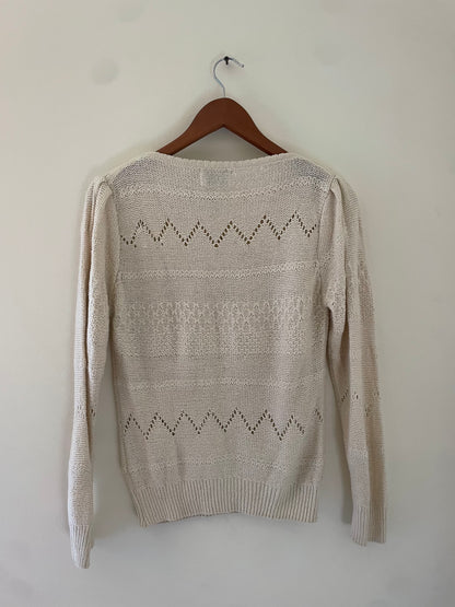 Silk Blend Cream Sweater
