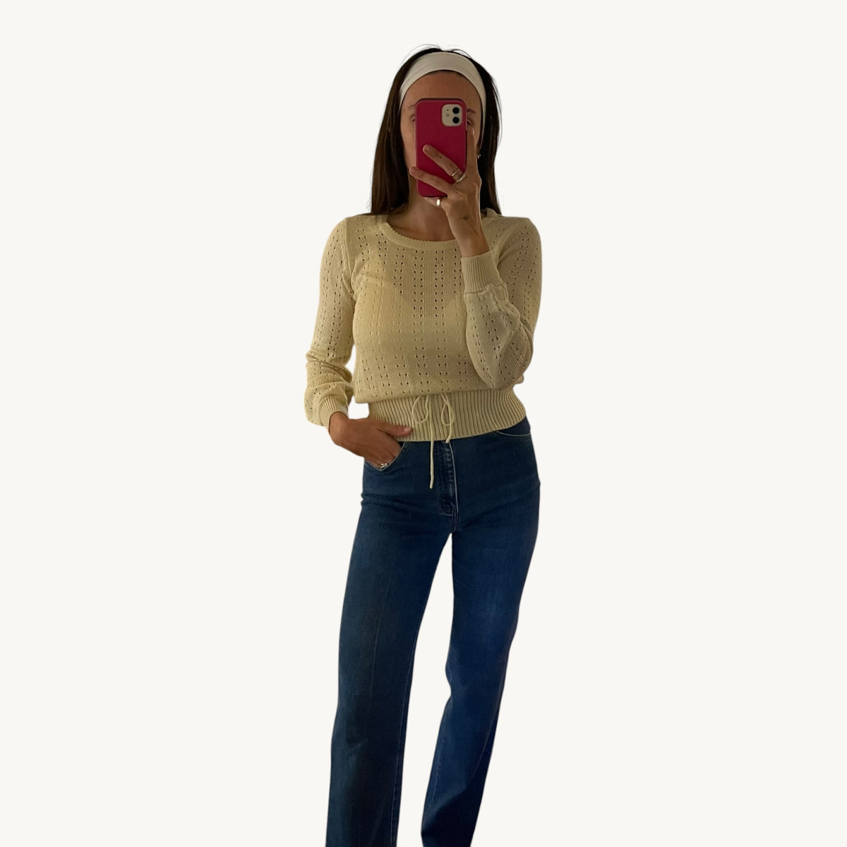 Vintage Tie Waist Sweater