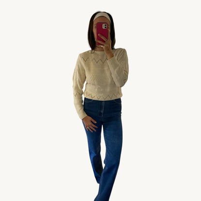 Silk Blend Cream Sweater